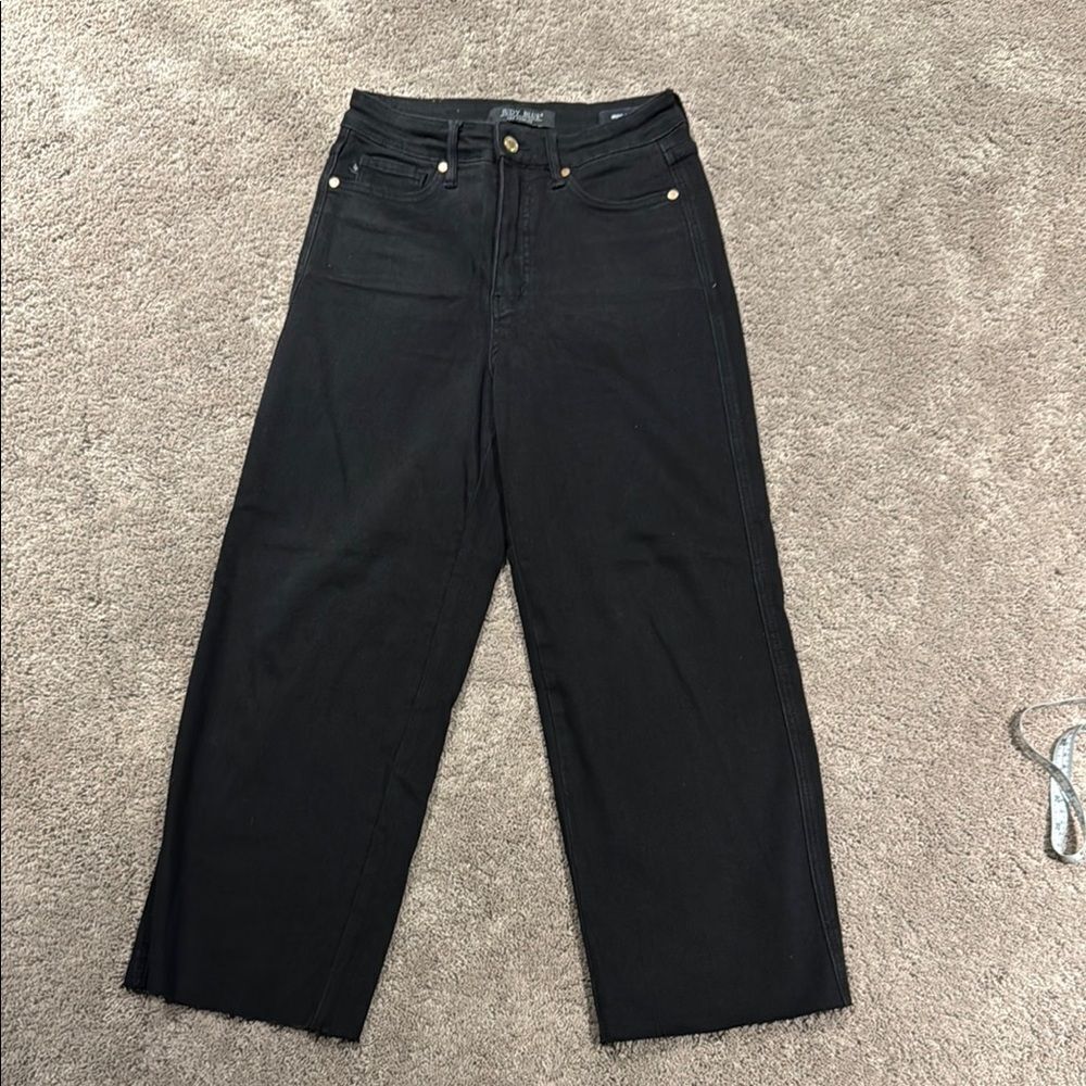Judy Blue - high rise , black stretchy wide leg crop! 3/26